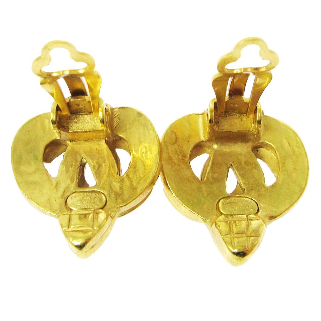 Chanel CC logo heart Gold Good condition - Back View