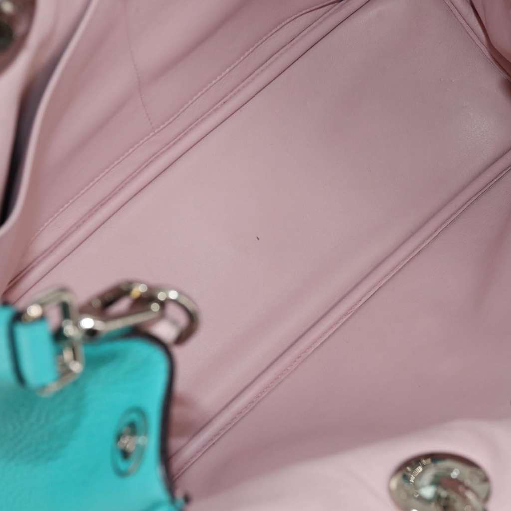 Christian Dior Diorissimo Tote Turquoise Leather Good condition - Box View