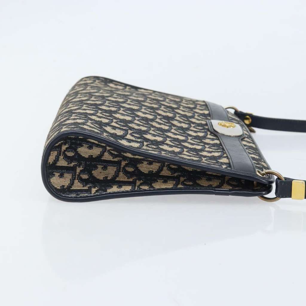 Christian Dior Vintage Trotter Shoulder Bag Navy Canvas Good condition - Inside View