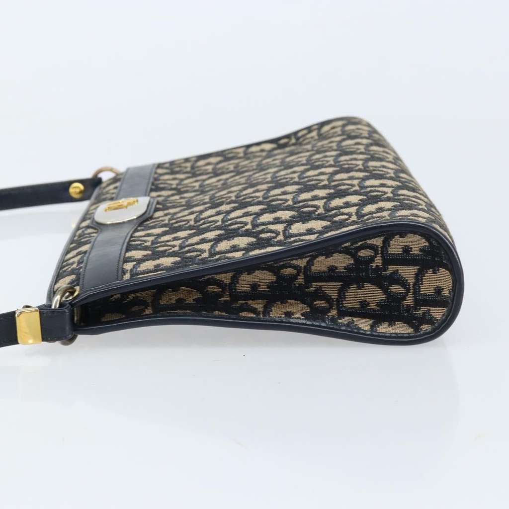 Christian Dior Vintage Trotter Shoulder Bag Navy Canvas Good condition - Model View