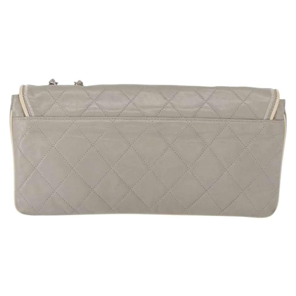 Chanel Mademoiselle Lock Flap Bag Grey Leather Good - Back View