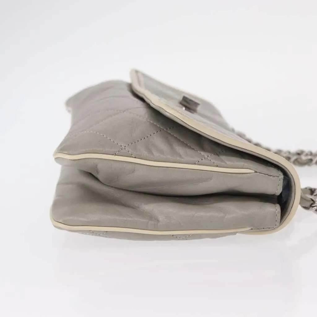 Chanel Mademoiselle Lock Flap Bag Grey Leather Good - Inside View