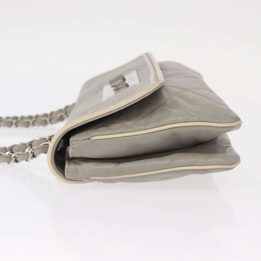 Chanel Mademoiselle Lock Flap Bag Grey Leather Good - Model View