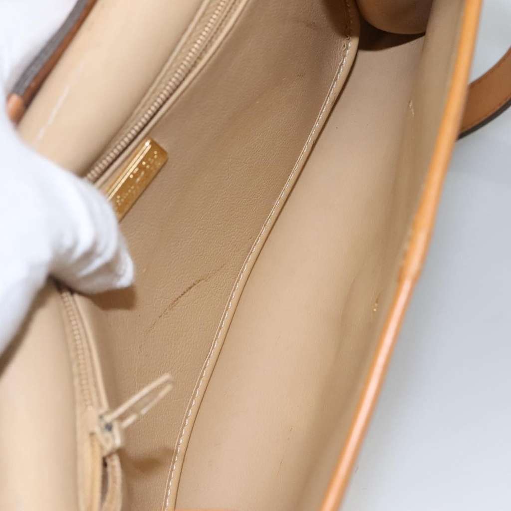 Christian Dior CD Shoulder bag Beige Leather Good condition - Box View