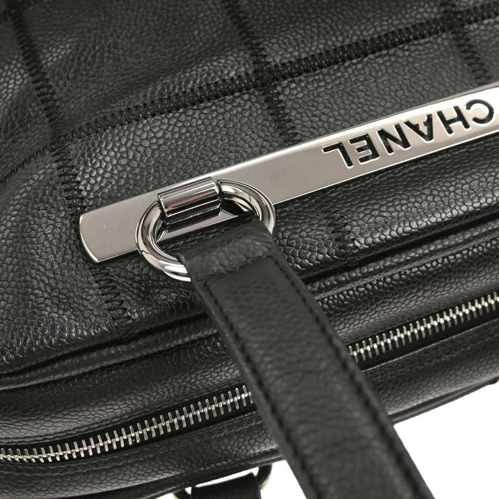 Chanel Square Stitch Top Handle Bag Black Leather Good condition - Model View