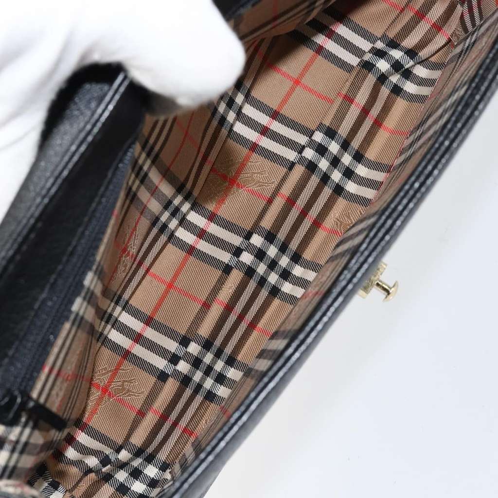 Burberry Vintage Handbag Black Leather Good condition - Box View