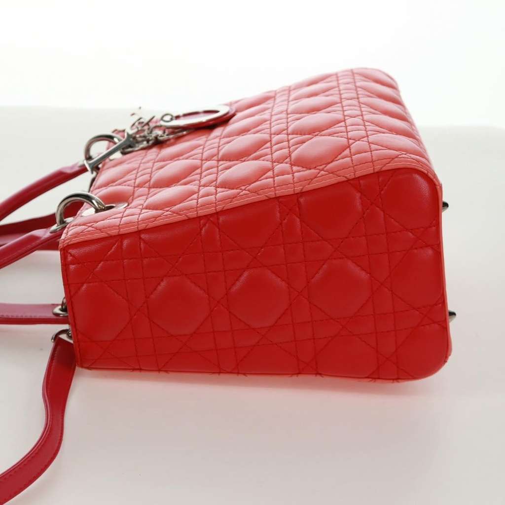 Christian Dior Lady Dior Bag Orange Leather Very good condition - Inside View