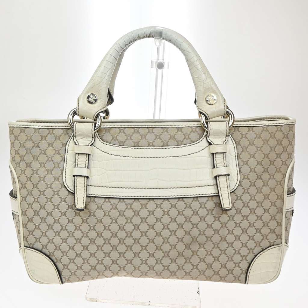 Celine Boogie Satchel Beige Canvas Good condition - Back View