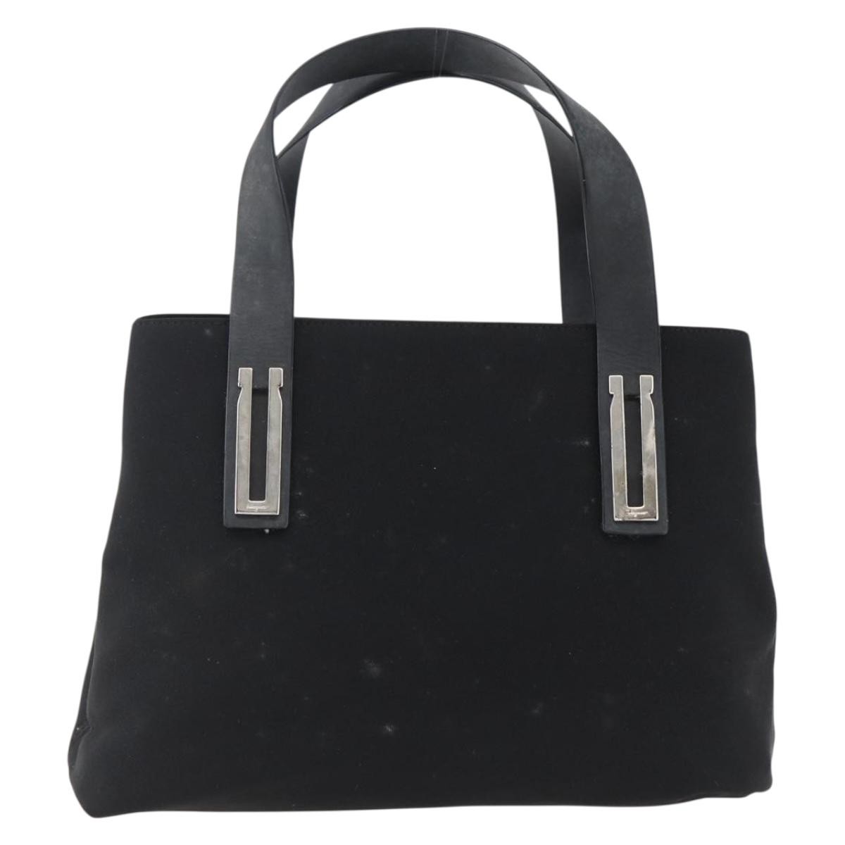 Salvatore Ferragamo Vintage Handbag Black Canvas Fair condition - Back View