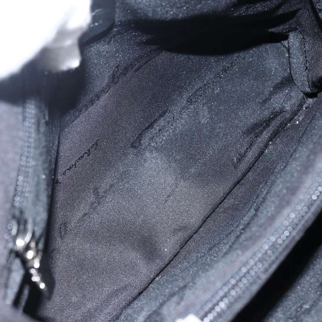 Salvatore Ferragamo Vintage Handbag Black Canvas Fair condition - Box View