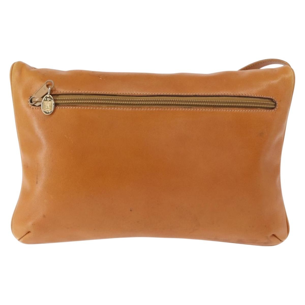 Celine Vintage Shoulder Bag Brown Leather Good condition - Back View