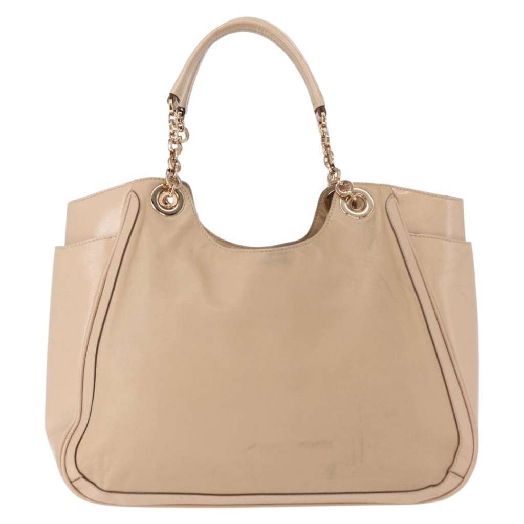 Salvatore Ferragamo Betulla Chain Tote Beige Leather Good condition - Back View