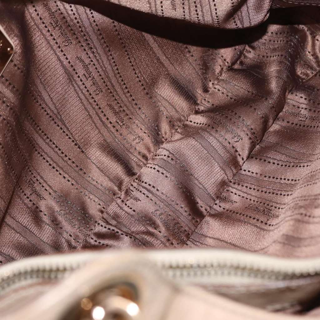 Salvatore Ferragamo Betulla Chain Tote Beige Leather Good condition - Box View