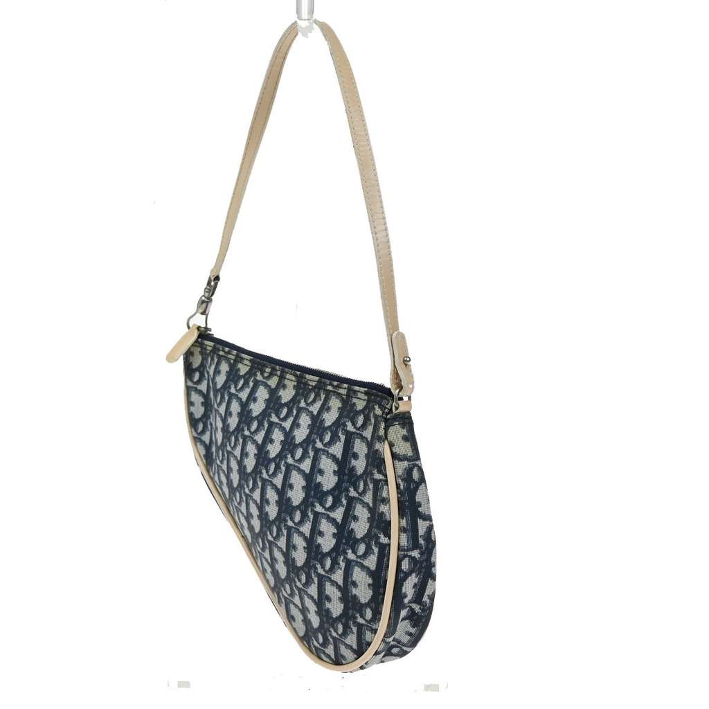 Christian Dior Vintage Saddle Bag Blue Good condition - Model View