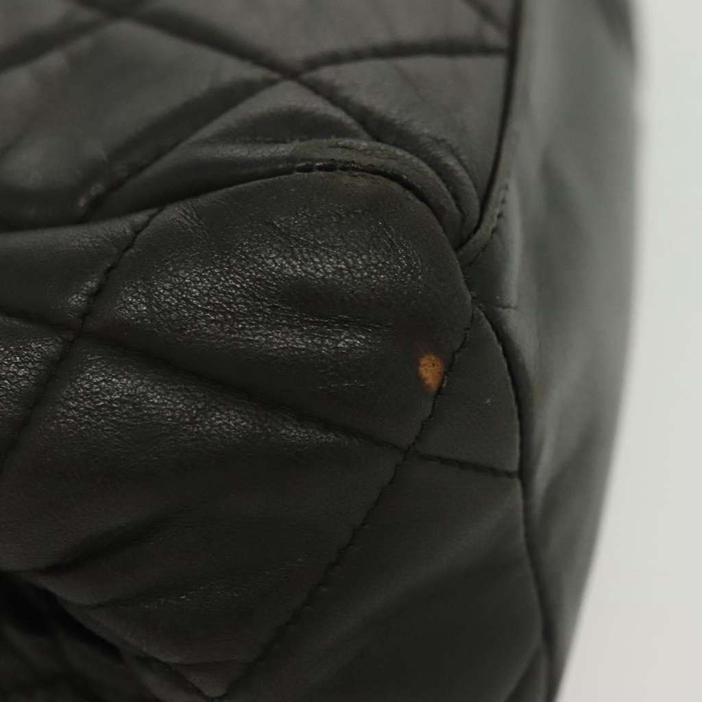 Chanel Vintage Chain Frame Bag Black Leather Good condition - Box View