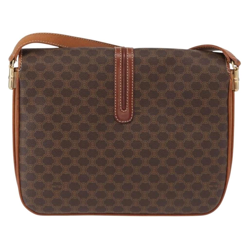 Celine Vintage Macadam Shoulder Bag Brown Canvas Good condition - Back View