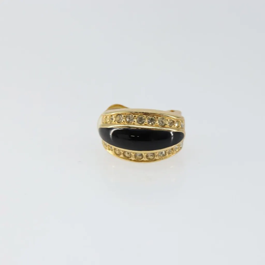 Dior Vintage clip-on earrings Gold Metal Good - Back View