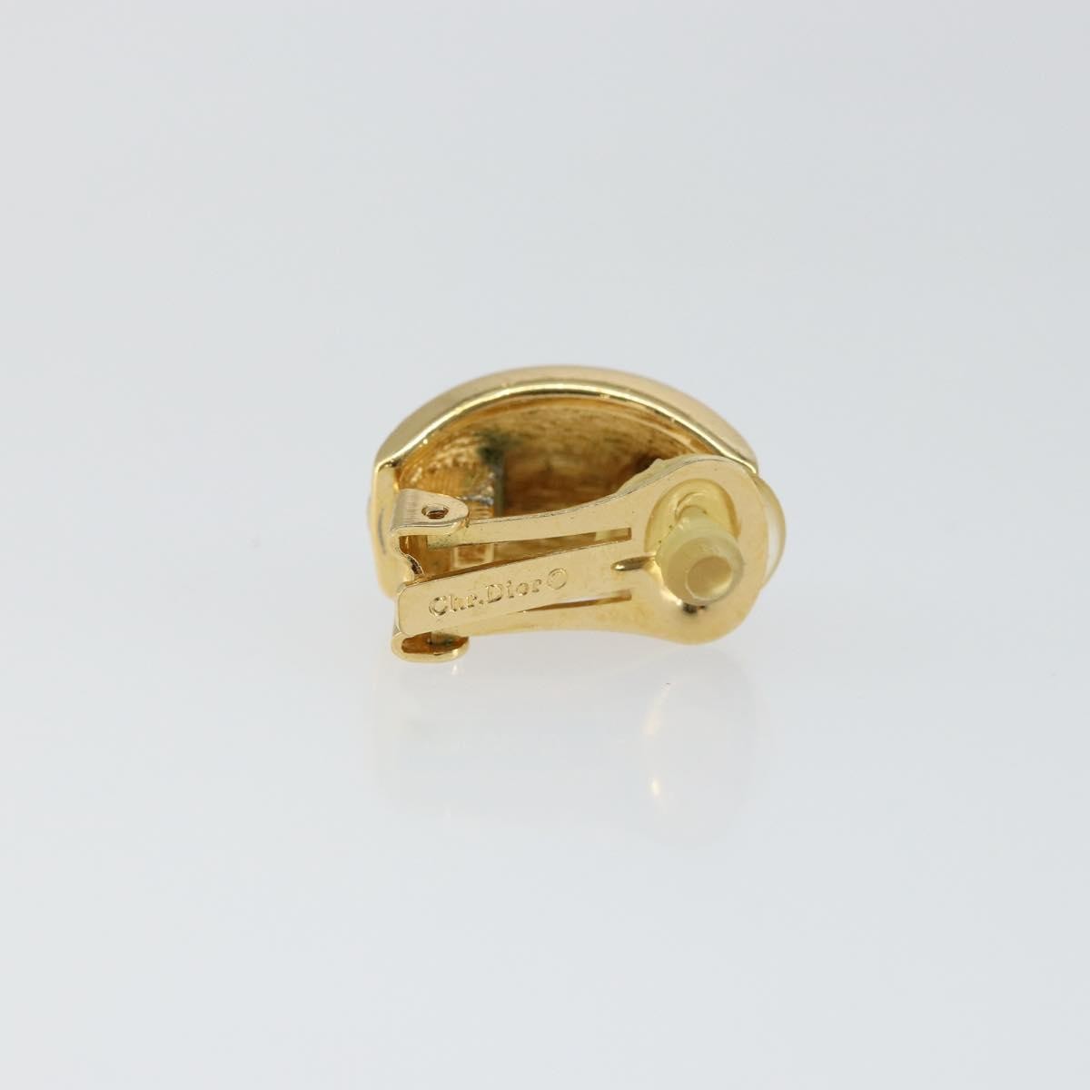 Christian Dior Vintage clip-on earrings Gold Metal Good condition - Inside View