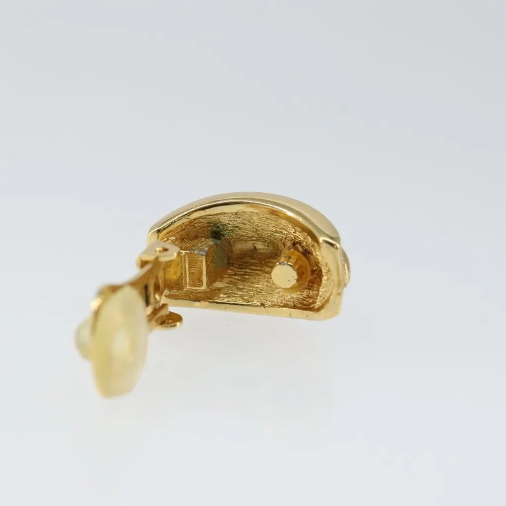 Dior Vintage clip-on earrings Gold Metal Good - Box View