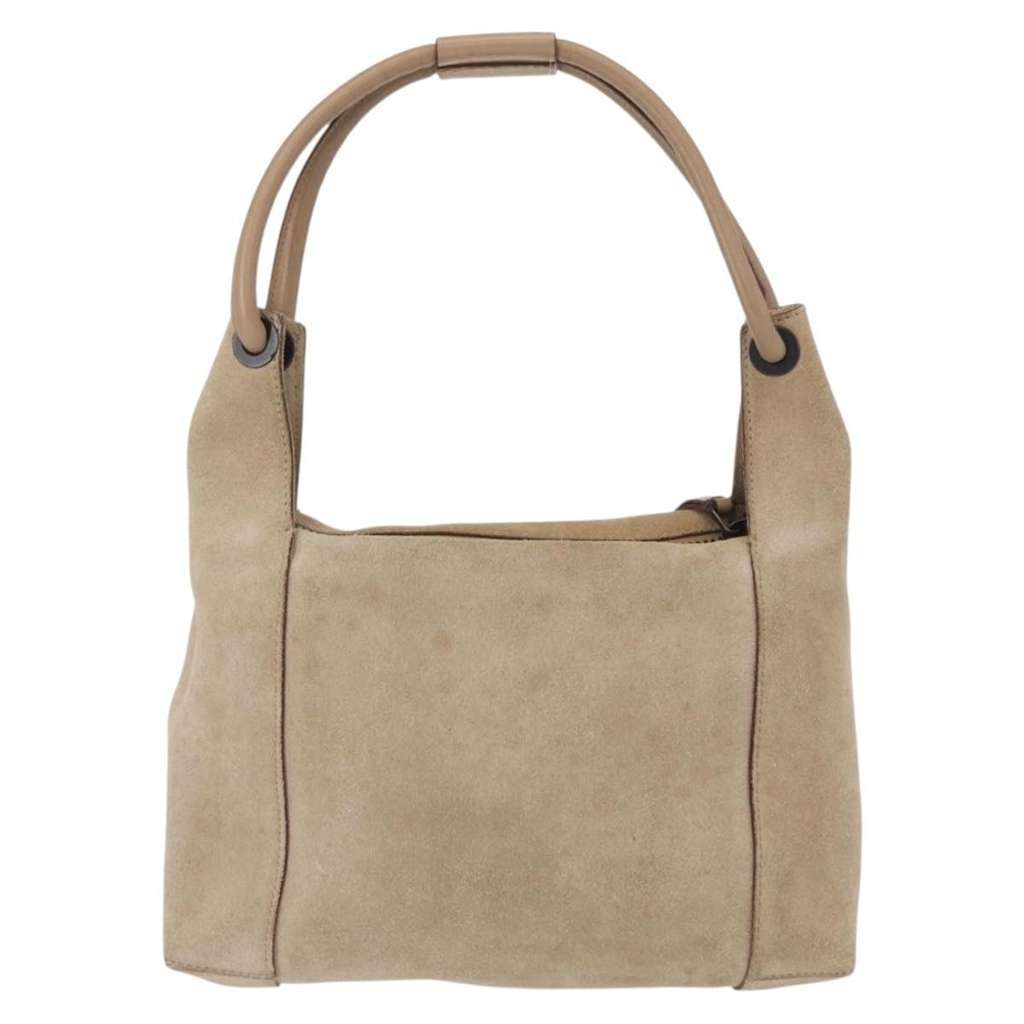 Gucci Vintage Handbag Beige Suede Good condition - Back View