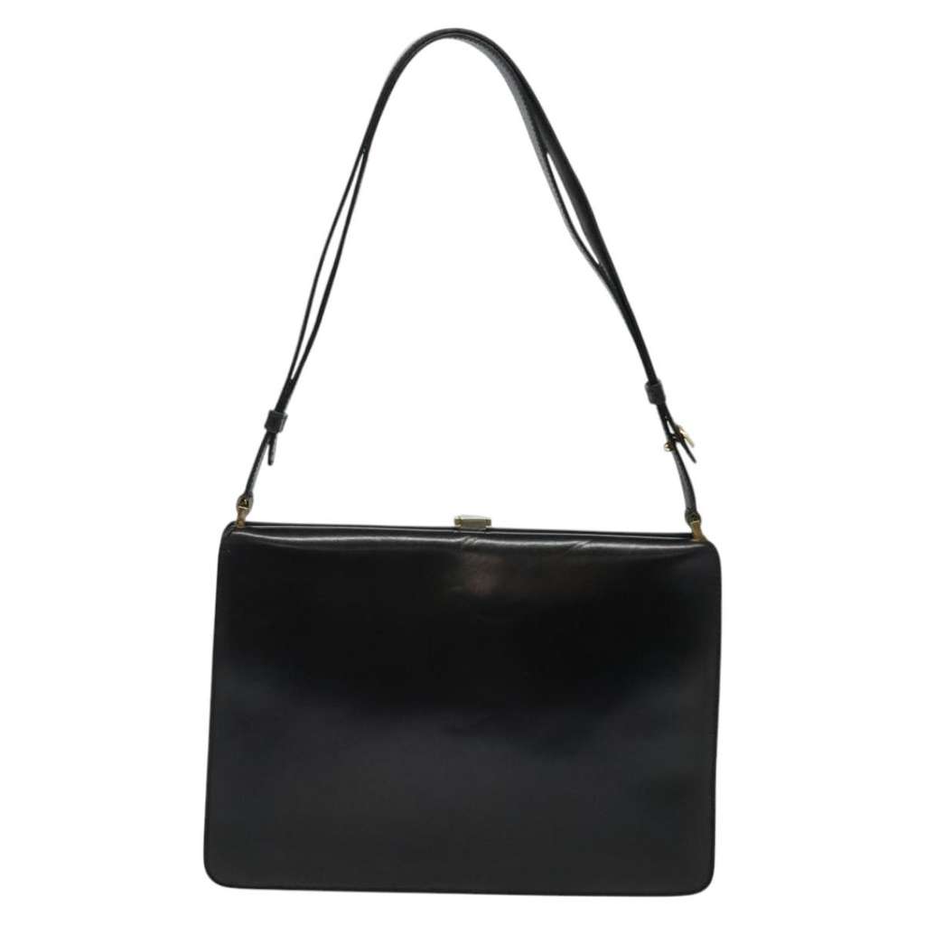 Celine Shoulder Bag Black Leather Good condition - Back View