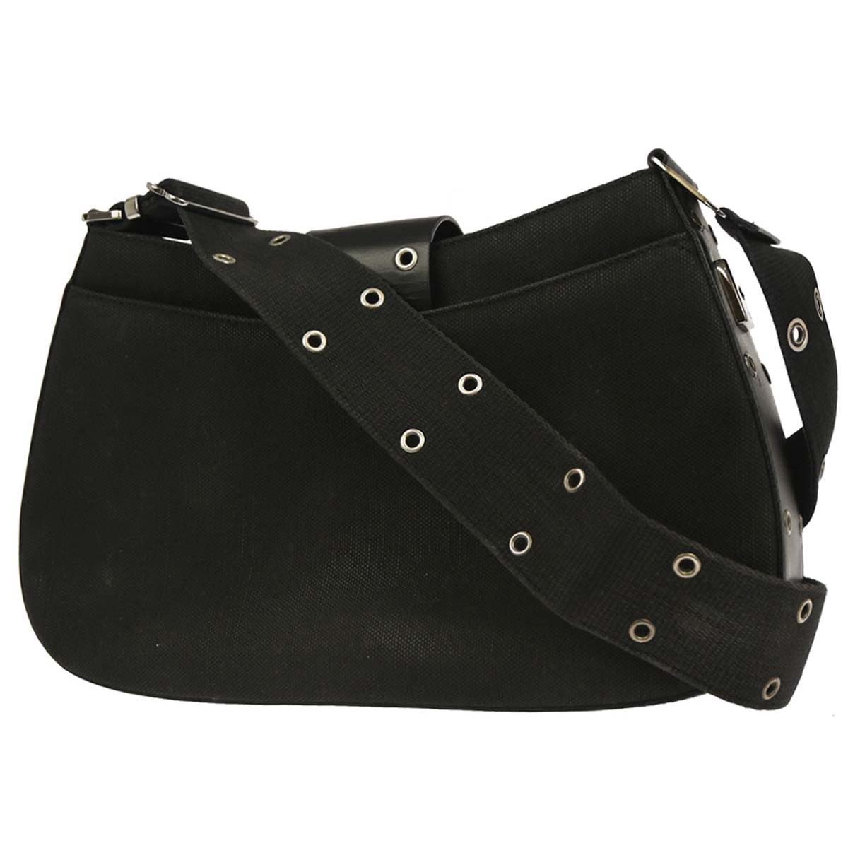 Christian Dior Vintage Street Chic Columbus Shoulder Bag Black Canvas Good condition - Back View