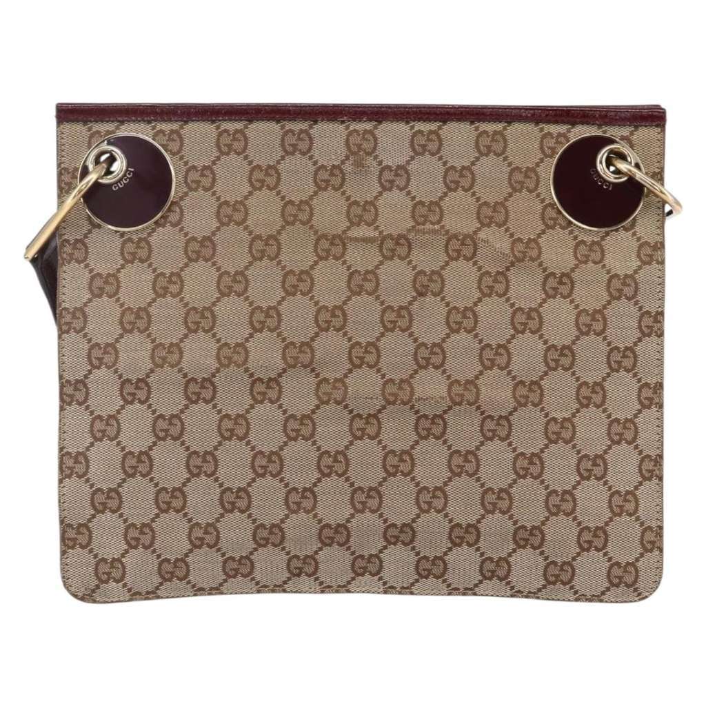 Gucci Eclipse Messenger Beige Canvas Good condition - Back View