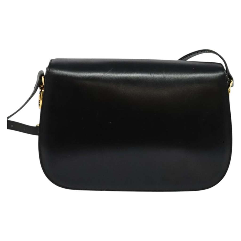 Celine Shoulder Bag Black Leather Good condition - Back View