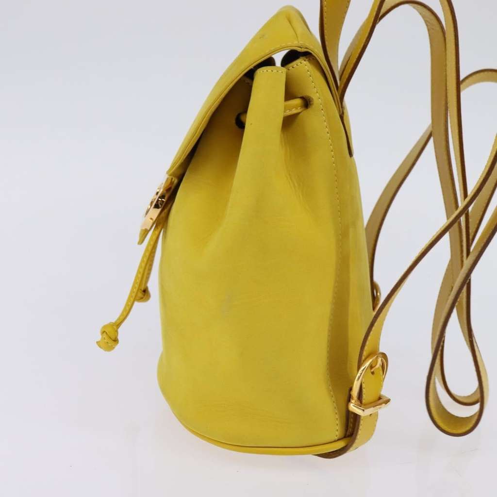 Salvatore Ferragamo Gancini Backpack Yellow Suede Good condition - Inside View