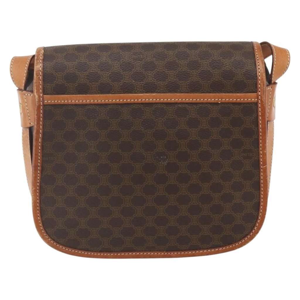 Celine Vintage Macadam Shoulder Bag Brown Canvas Good condition - Back View