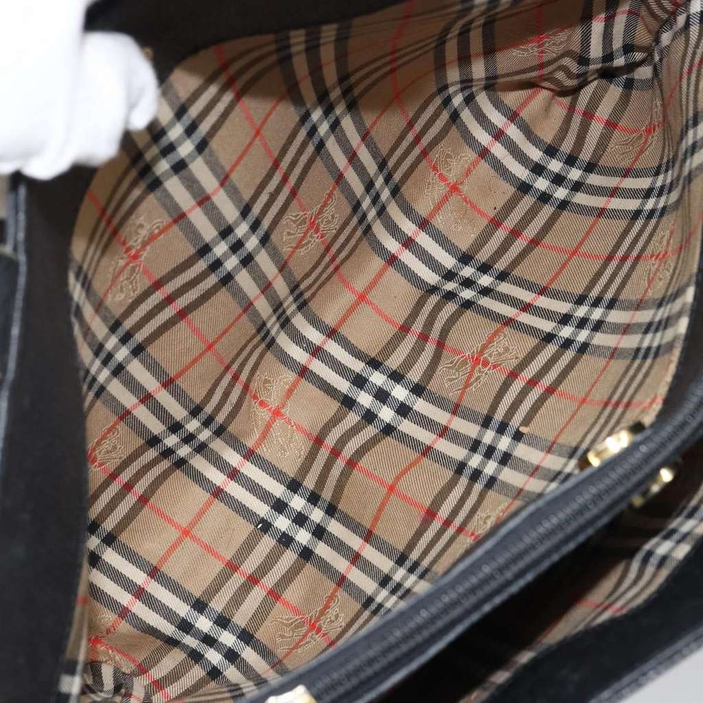 Burberry Vintage Handbag Black Leather Fair condition - Box View