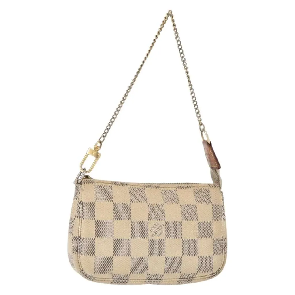Louis Vuitton Mini pochette accessoires White Canvas Good - Front View