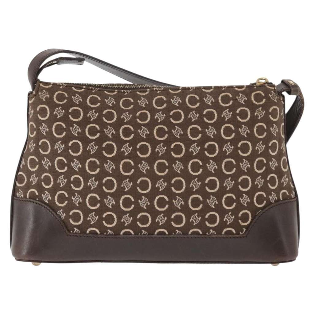 Celine C Macadam Shoulder bag Brown Canvas Good condition - Back View