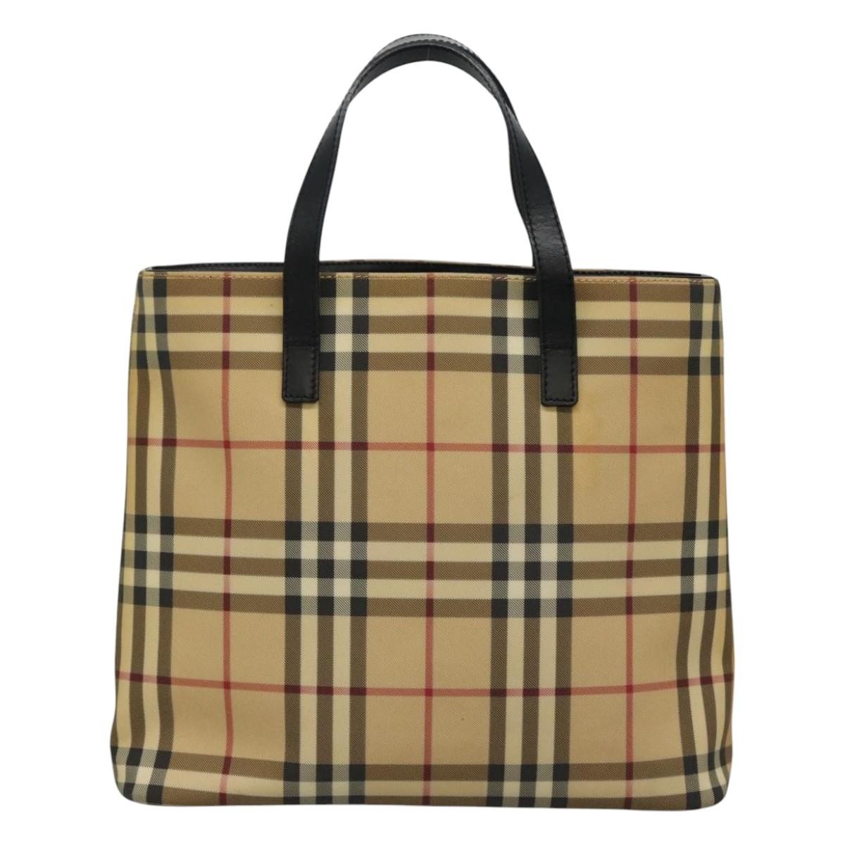 Burberry Nova Check Tote Beige Canvas Good condition - Back View