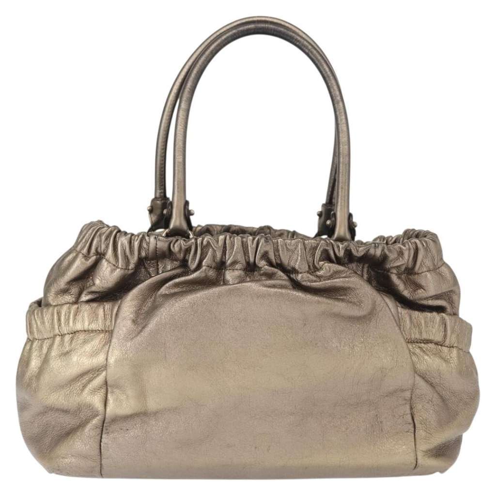 Salvatore Ferragamo Vala Shoulder Bag Gold Leather Good condition - Back View