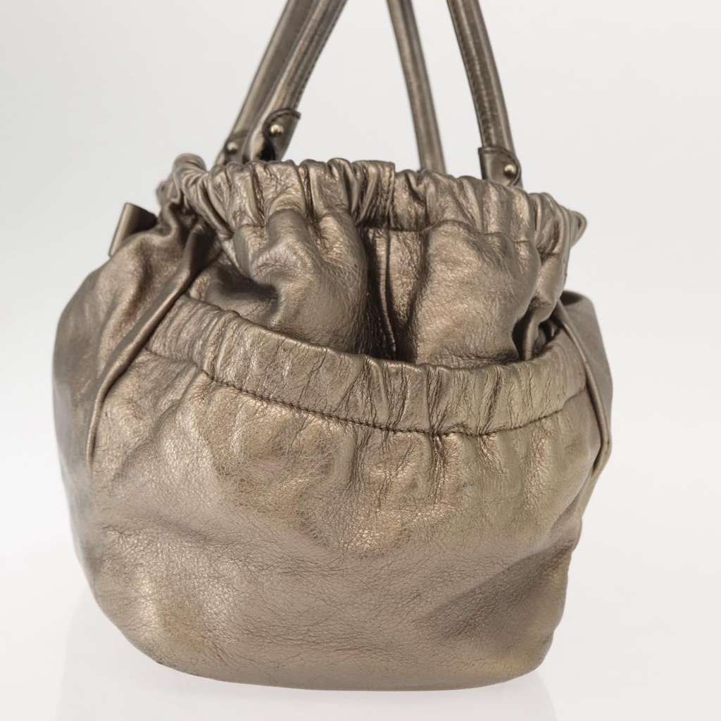 Salvatore Ferragamo Vala Shoulder Bag Gold Leather Good condition - Inside View