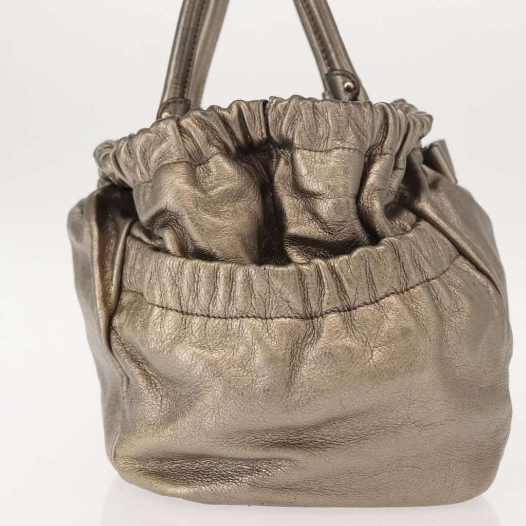 Salvatore Ferragamo Vala Shoulder Bag Gold Leather Good condition - Model View