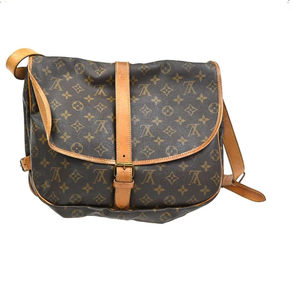 Louis Vuitton Saumur Handbag Brown Canvas Fair condition - Back View