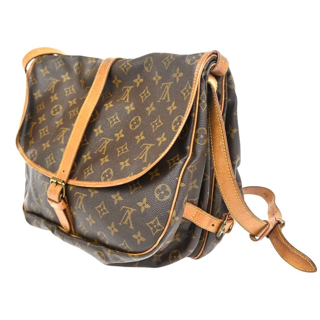 Louis Vuitton Saumur Handbag Brown Canvas Fair condition - Model View
