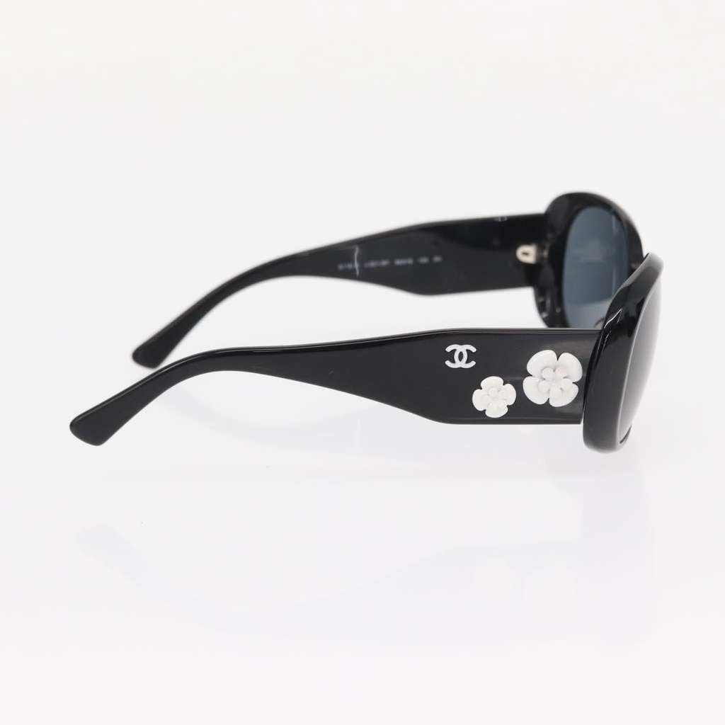 Chanel Camélia sunglasses Black Plastic Good condition - Inside View