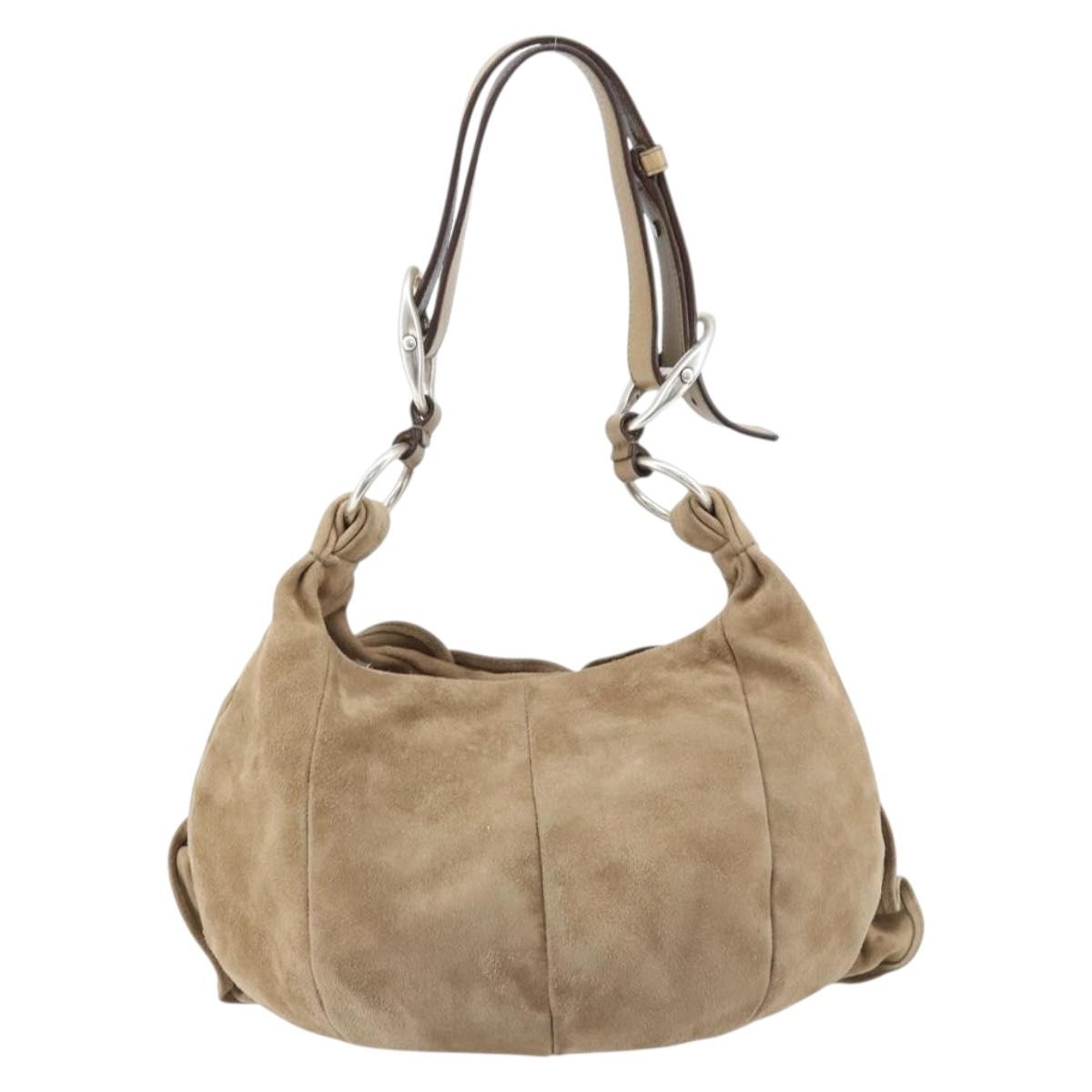 Saint Laurent Vintage Shoulder Bag Beige Suede Good condition - Back View