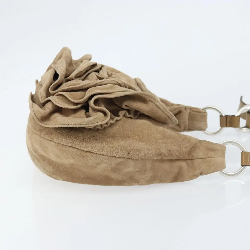 Saint Laurent Vintage Shoulder Bag Beige Suede Good - Inside View