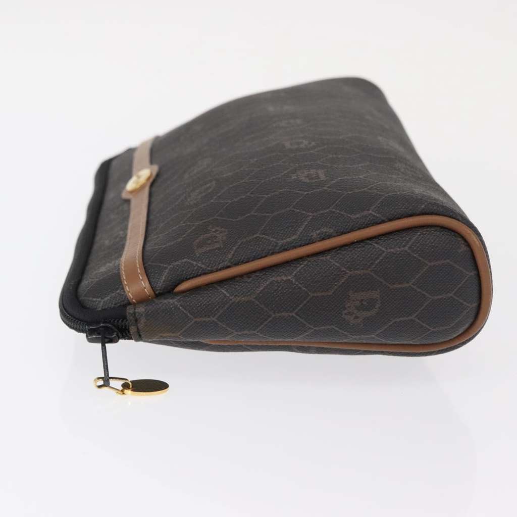 Christian Dior Vintage Honeycomb Zip Pouch Black Good condition - Model View