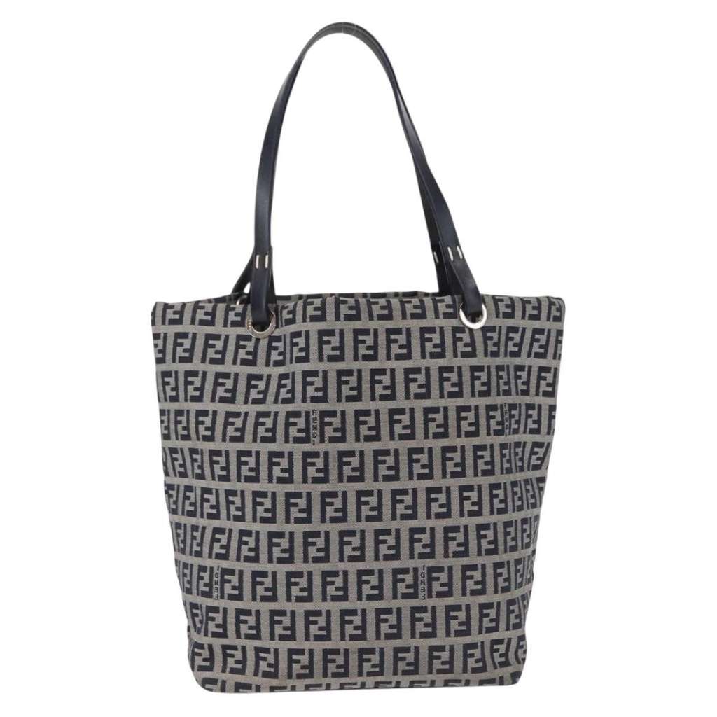 Fendi Shopping Tote Navy Canvas Good condition - Back View