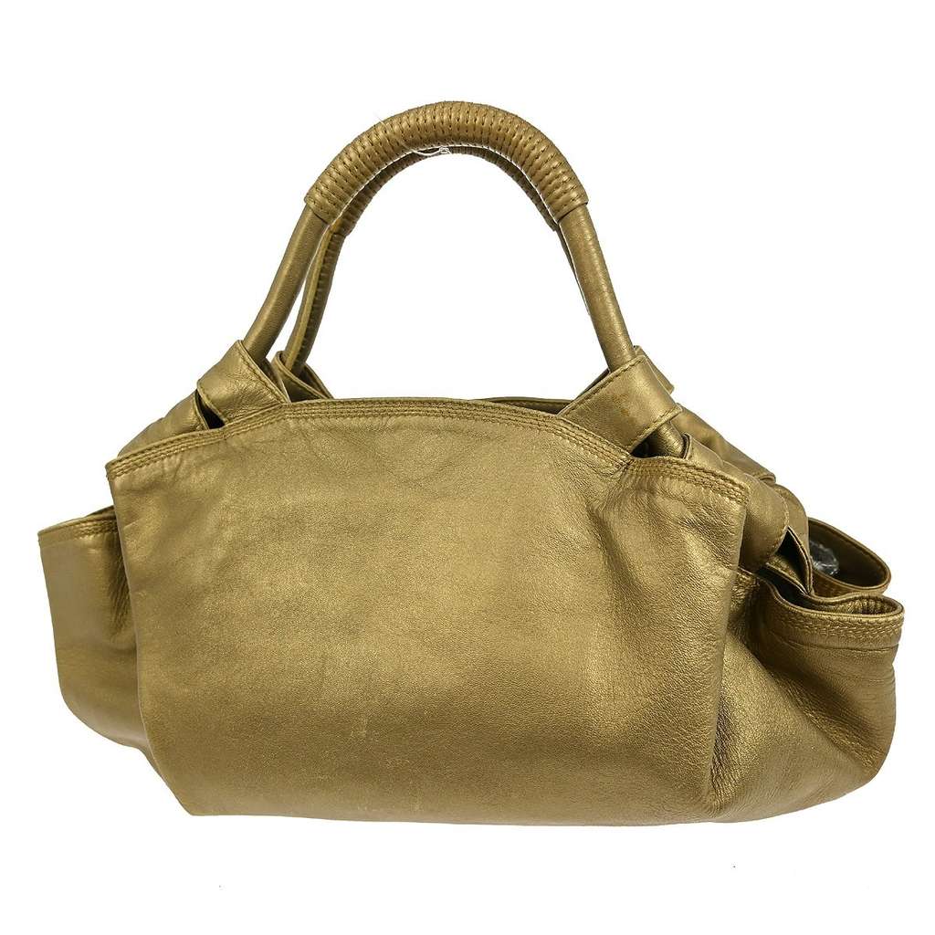 Loewe Anagram Logo Nappa Aire Hand Bag Gold Leather Good condition - Back View