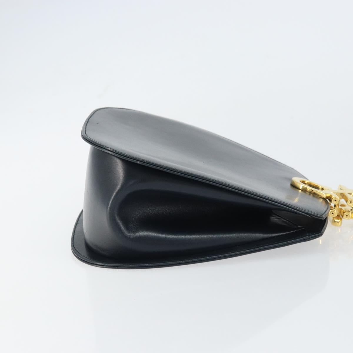 Salvatore Ferragamo Gancini Shoulder Bag Navy Leather Good condition - Inside View