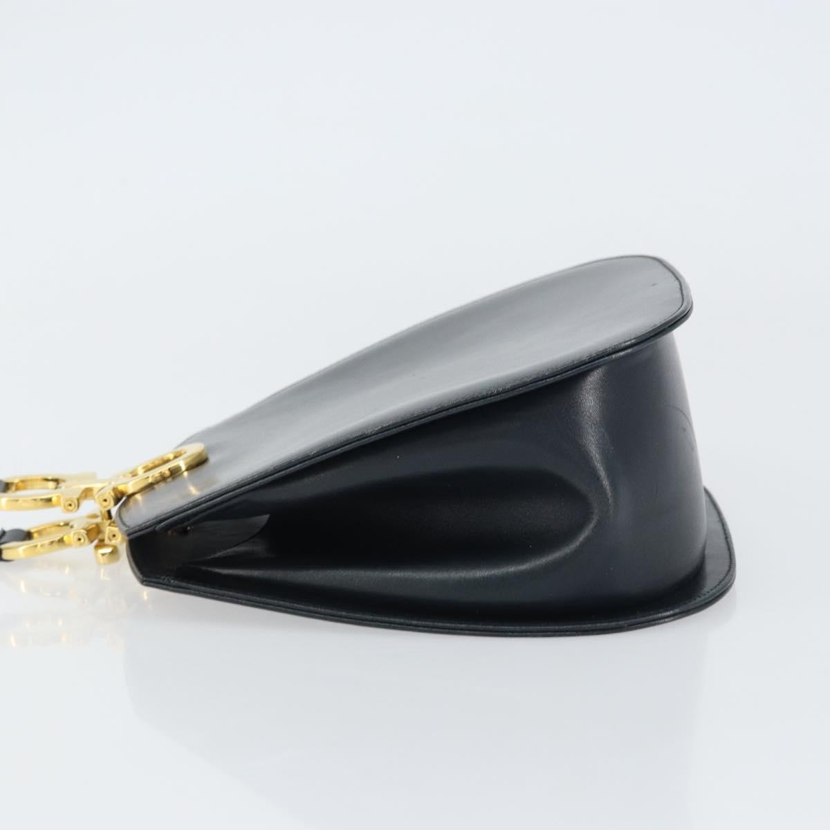 Salvatore Ferragamo Gancini Shoulder Bag Navy Leather Good condition - Model View