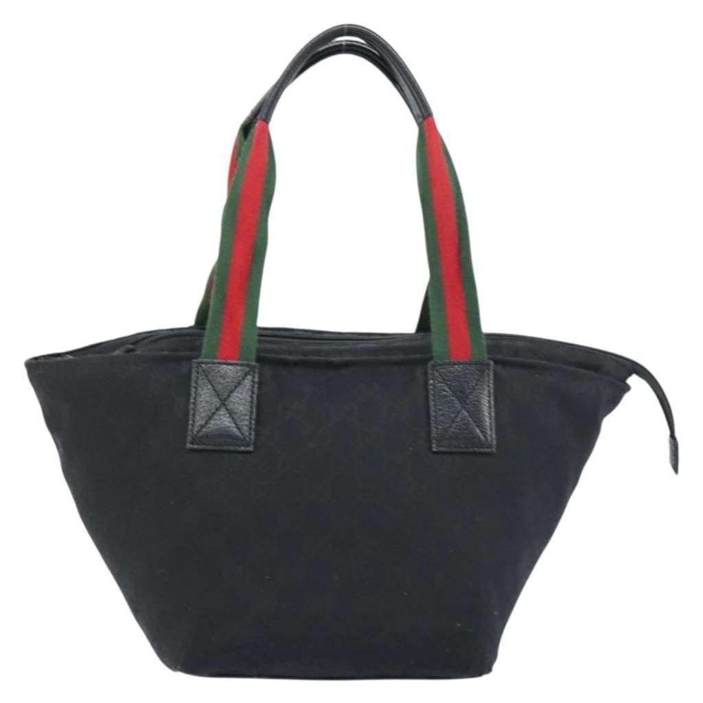 Gucci Web Zip Tote Black Canvas Good condition - Back View