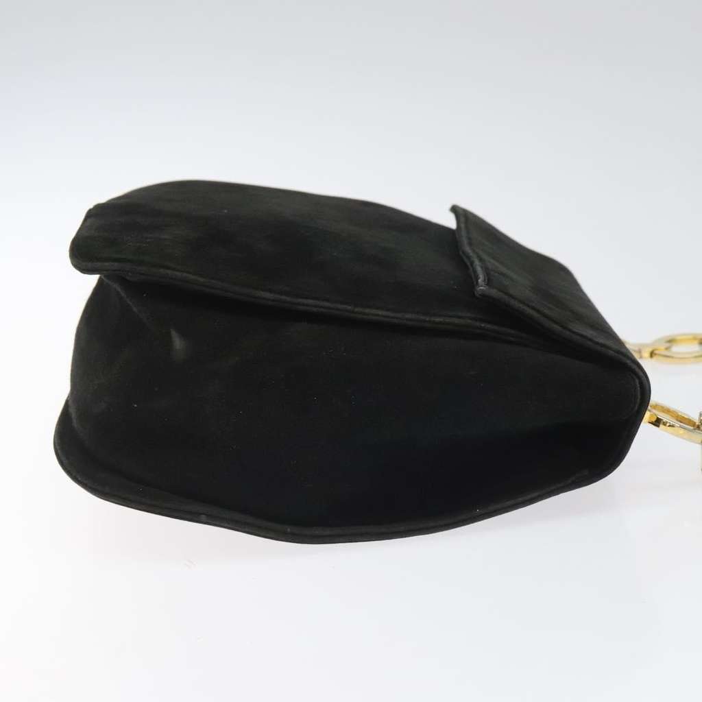Salvatore Ferragamo Gancini Shoulder Bag Black Suede Good condition - Inside View