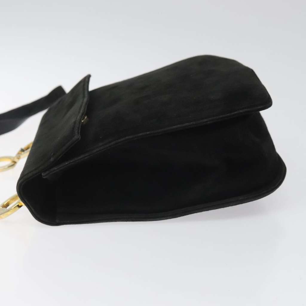 Salvatore Ferragamo Gancini Shoulder Bag Black Suede Good condition - Model View